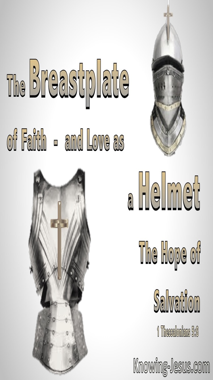 1 Thessalonians 5:8 Breast plate Of Lord And Helmet The Hope Of Salvation (gray)